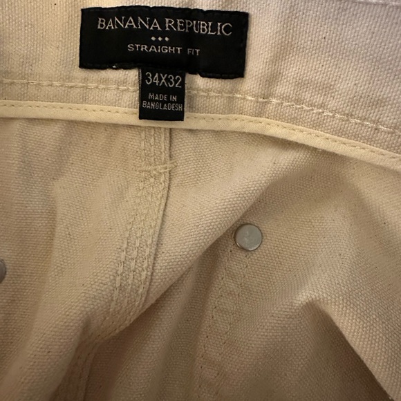 Banana Republic Pants Men's Straight Carpenter Painter Ecru 34X32 - Picture 9 of 13